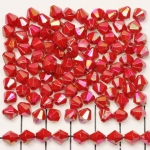 acrylic faceted conical 6 mm opaque ab - red