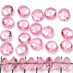 acrylic faceted rondelle 8 mm - light pink