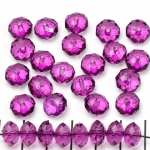 acrylic faceted rondelle 8 mm - purple