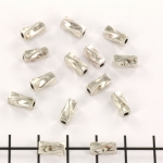metal bead cilinder shaped - twisted silver