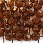 acrylic faceted round - brown