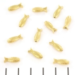 stainless steel bead fish - gold 13 mm