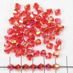 acrylic faceted conical 6 mm ab - red