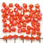 acrylic faceted conical 6 mm opaque ab - orange