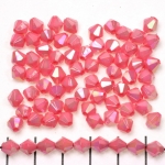 acrylic faceted conical 6 mm opaque ab - pink