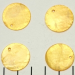 schelp dun rond plat 20 mm - geel