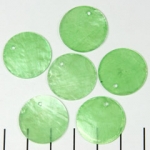 schell thin round flat 20 mm - light green peridot