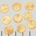 schelp rond plat 12 mm 1 gat - oranje