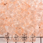 acrylic faceted cube - salmon pink