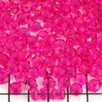 acrylic faceted flat round - pink fuchsia