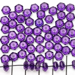acrylic faceted flat round - dark purple