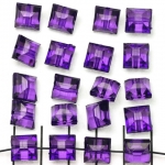 acrylic faceted flat cube - dark purple
