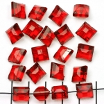 acrylic faceted flat cube - red