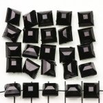 acrylic faceted flat cube - black opaque