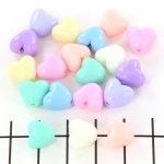 acrylic heart bead - color mix 10 mm