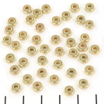 acrylic bead flat round - gold 6 mm