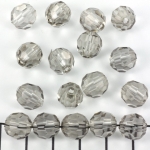 acrylic faceted round - silver grey