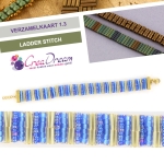 DIY ladderstitch armband - blauw goud