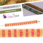 DIY ladderstitch armband - rood zalm goud