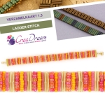 DIY ladderstitch armband - rood oranje goud