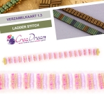 DIY ladderstitch armband - roze paars