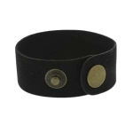 leren armband 27 mm - zwart