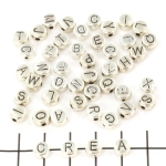 metal letter bead 7 mm - mix