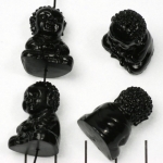 young buddha meditation - black