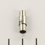 magnetisch slotje met haaksluiting  - zilver 4 mm