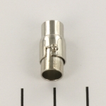 magnetisch slotje met haaksluiting  - zilver 6 mm