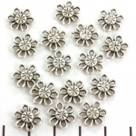 connector flower 12 mm - silver