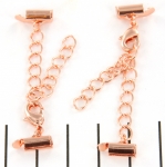 metal clip with clasp and extension chain - rose gold 8 mm