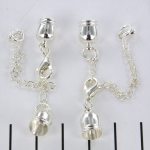 metal cap with lock - zilver 8 mm