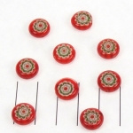 millefiori round 10 mm - red