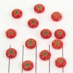 millefiori rond 8 mm - rood
