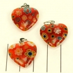 millefiori hart - rood