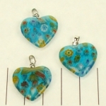 millefiori hart - turqois