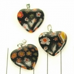 millefiori hart - zwart