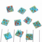 millefiori vierkant - turquoise
