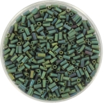 miyuki bugles 3 mm - metallic matte luster sage green 