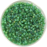 miyuki cubes 1.8 mm - transparant ab matte green