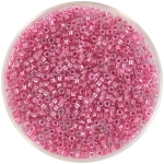 miyuki delica's 11/0 - sparkling peony pink lined crystal 