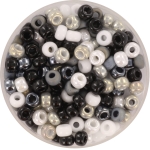 miyuki seed beads 6/0 - black and white