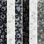 miyuki seed beads 6/0 - black and white