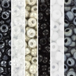 miyuki seed beads 6/0 - black and white