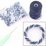 DIY kit armband haken met 8/0 - blue wonder