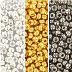 miyuki seed beads 8/0 - plated silver and gold
