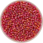 miyuki seed beads 11/0 - silverlined ab flame red
