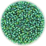 miyuki seed beads 11/0 - silverlined ab green