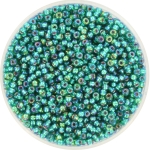 miyuki seed beads 11/0 - silverlined ab emerald